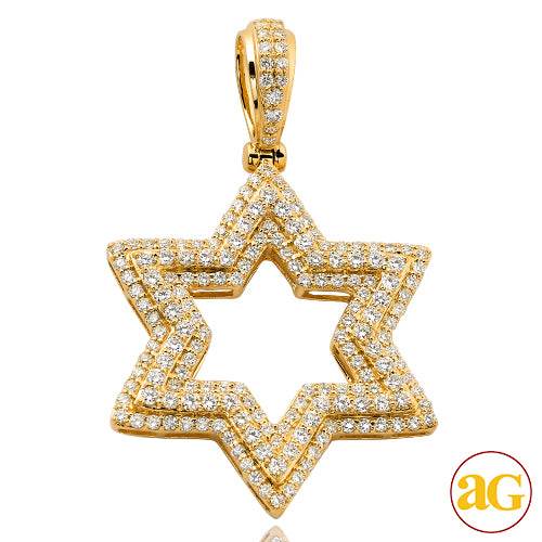14KY 2.85CTW DIAMOND 'STAR OF DAVID' PENDANT - Norma's Jewelry