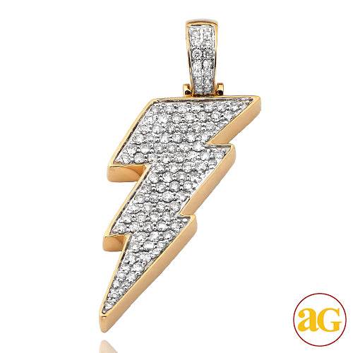 10KY 1.00CTW DIAMOND LIGHTNING BOLD PENDANT - Norma's Jewelry