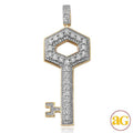 10KY 0.65CTW ILLUSION SET DIAMOND 3-D KEY PENDANT - Norma's Jewelry