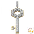 10KY 0.65CTW ILLUSION SET DIAMOND KEY PENDANT - Norma's Jewelry