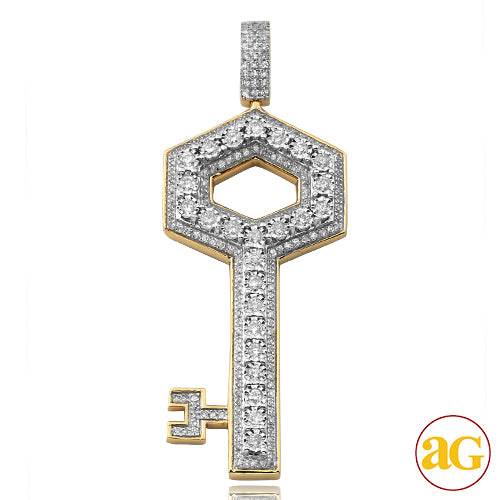 10KY 0.65CTW ILLUSION SET DIAMOND KEY PENDANT - Norma's Jewelry