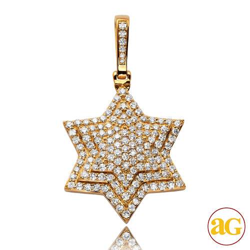 14KY 3.50CTW DIAMOND 3-D 'STAR OF DAVID' PENDANT - Norma's Jewelry