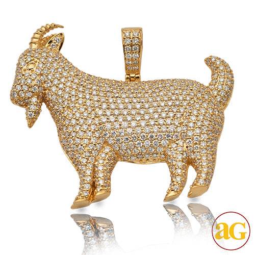 14KY 6.35CTW DIAMOND GOAT PENDANT - Norma's Jewelry
