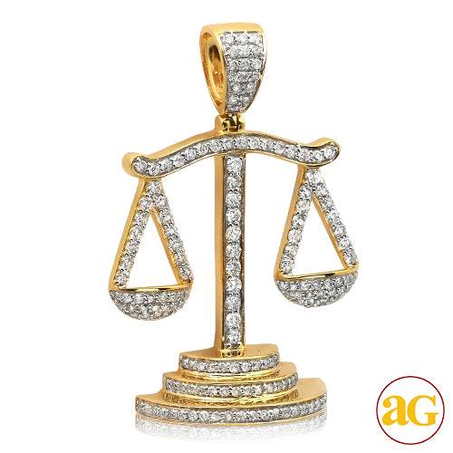 10KY 2.10CTW DIAMOND 'SCALES OF JUSTICE' PENDANT - Norma's Jewelry