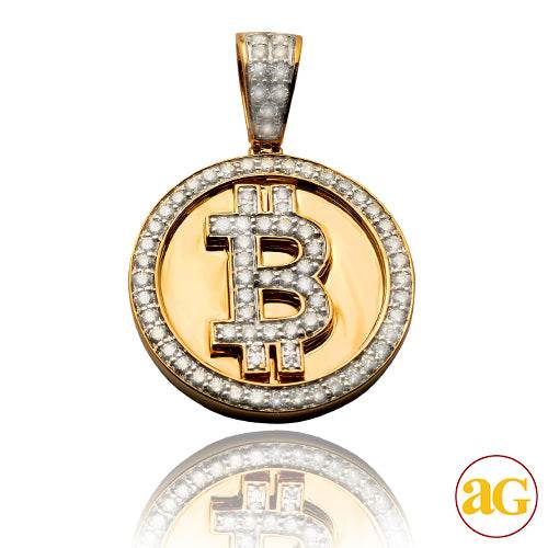 10KY 1.25CTW DIAMOND 'BITCOIN' PENDANT - Norma's Jewelry