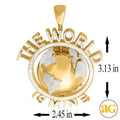 10KY 8.80CTW DIAMOND SPINNING GLOBE PENDANT - "THE