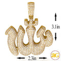 14KY 22.40CTW DIAMOND 'ALLAH' PENDANT - ROUNDED ED - Norma's Jewelry