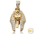 10KY 0.30CTW DIAMOND PHAROAH HEAD PENDANT - Norma's Jewelry