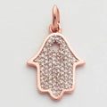 14KR 0.20CTW DIAMOND HAMZA PENDANT - 0.5"