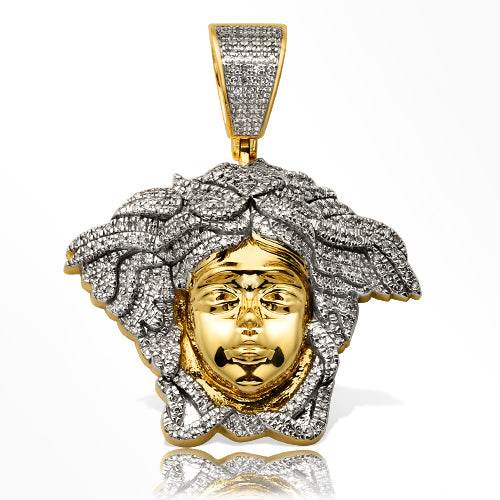 10KY 0.65CTW DIAMOND MEDUSA HEAD PENDANT - Norma's Jewelry