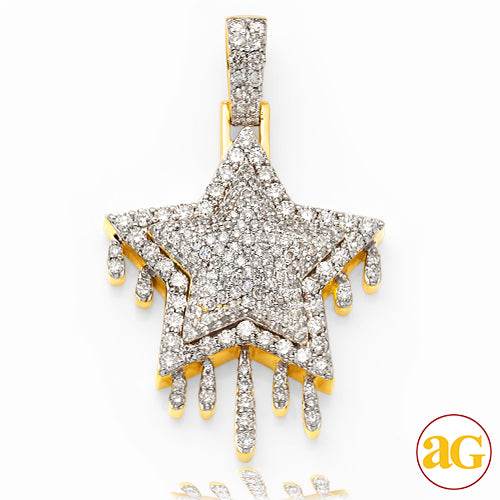 10KY 1.85CTW DIAMOND DRIPPING STAR PENDANT - Norma's Jewelry