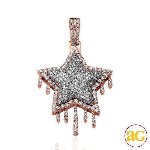 10KR 6.75CTW DIAMOND DRIPPING STAR PENDANT - Norma's Jewelry