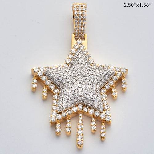 10KY 6.75CTW DIAMOND DRIPPING STAR PENDANT - Norma's Jewelry