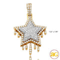 10KY 3.80CTW DIAMOND DRIPPING STAR PENDANT - Norma's Jewelry