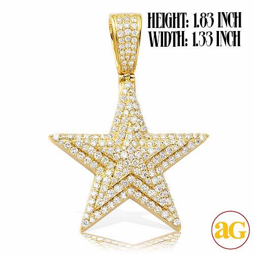 14KY 2.65CTW DIAMOND THREE TIERED STAR PENDANT - Norma's Jewelry
