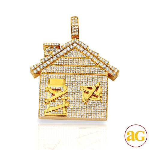10KY 6.10CTW DIAMOND TRAP HOUSE PENDANT - Norma's Jewelry