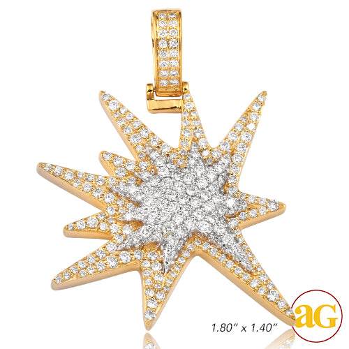 10KY 2.85CTW DIAMOND 'EXPLOSION' EMOJI PENDANT - Norma's Jewelry