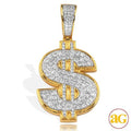 10KY 1.85CTW DIAMOND $ DOLLAR SIGN PENDANT - Norma's Jewelry