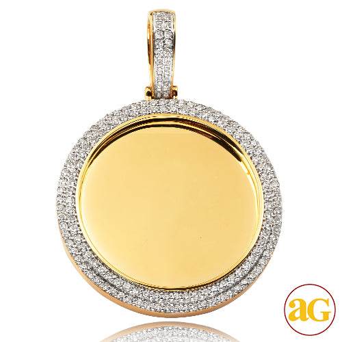 10KY 3.00CTW DIAMOND MEMORY PENDANT - 2 ROW BORDER - Norma's Jewelry