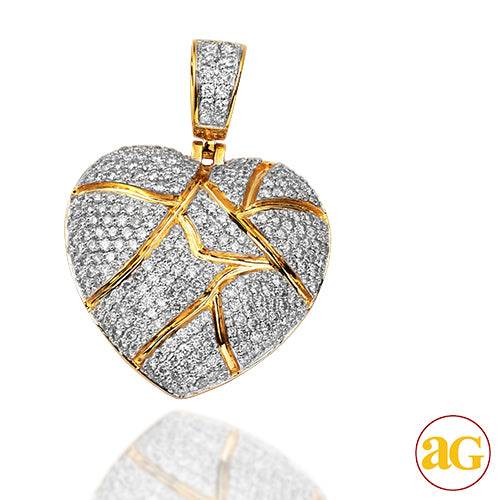 10KY 3.15CTW DIAMOND 'BROKEN HEART' PENDANT - Norma's Jewelry