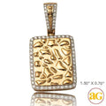 10KY 1.00CTW DIAMOND NUGGET DOG TAG PENDANT - Norma's Jewelry