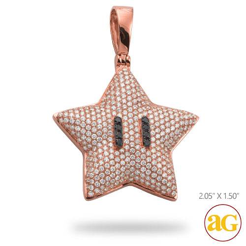 14KR 4.05CTW DIAMOND STAR EMOJI PENDANT WITH BLACK - Norma's Jewelry