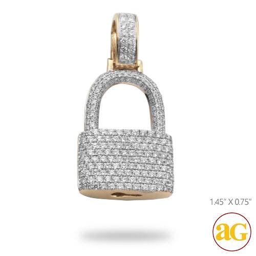 14KY 1.65CTW DIAMOND PADLOCK PENDANT - Norma's Jewelry