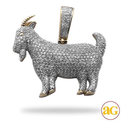 10KY 1.00CTW DIAMOND GOAT PENDANT - Norma's Jewelry