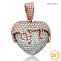 14KR+W 4.00CTW DIAMOND TWO TONE DRIPPING HEART - Norma's Jewelry