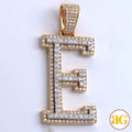 10KY+W 3.85CTW DIAMOND TWO TONE INITIAL PENDANT - Norma's Jewelry