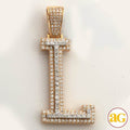 10KY+W 2.50CTW TWO TONE DIAMOND INITIAL PENDANT - Norma's Jewelry