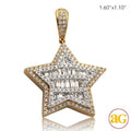10KY 2.75CTW BAGUETTE DIAMOND STAR PENDANT - Norma's Jewelry