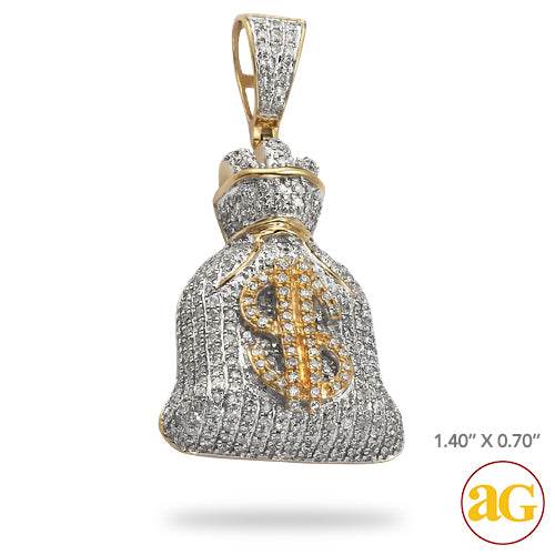 10KY 0.85CTW DIAMOND MONEY BAG PENDANT - Norma's Jewelry