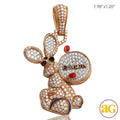 14KR 2.50CTW DIAMOND BATTERY RABBIT PENDANT - Norma's Jewelry