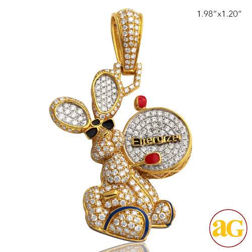 14KY 2.50CTW DIAMOND BATTERY RABBIT PENDANT - Norma's Jewelry