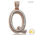 10KR+W 1.60CTW DIAMOND TWO TONE INITIAL PENDANT - Norma's Jewelry