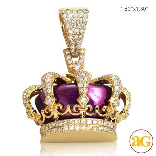 10KY 2.85CTW DIAMOND CROWN PENDANT - Norma's Jewelry