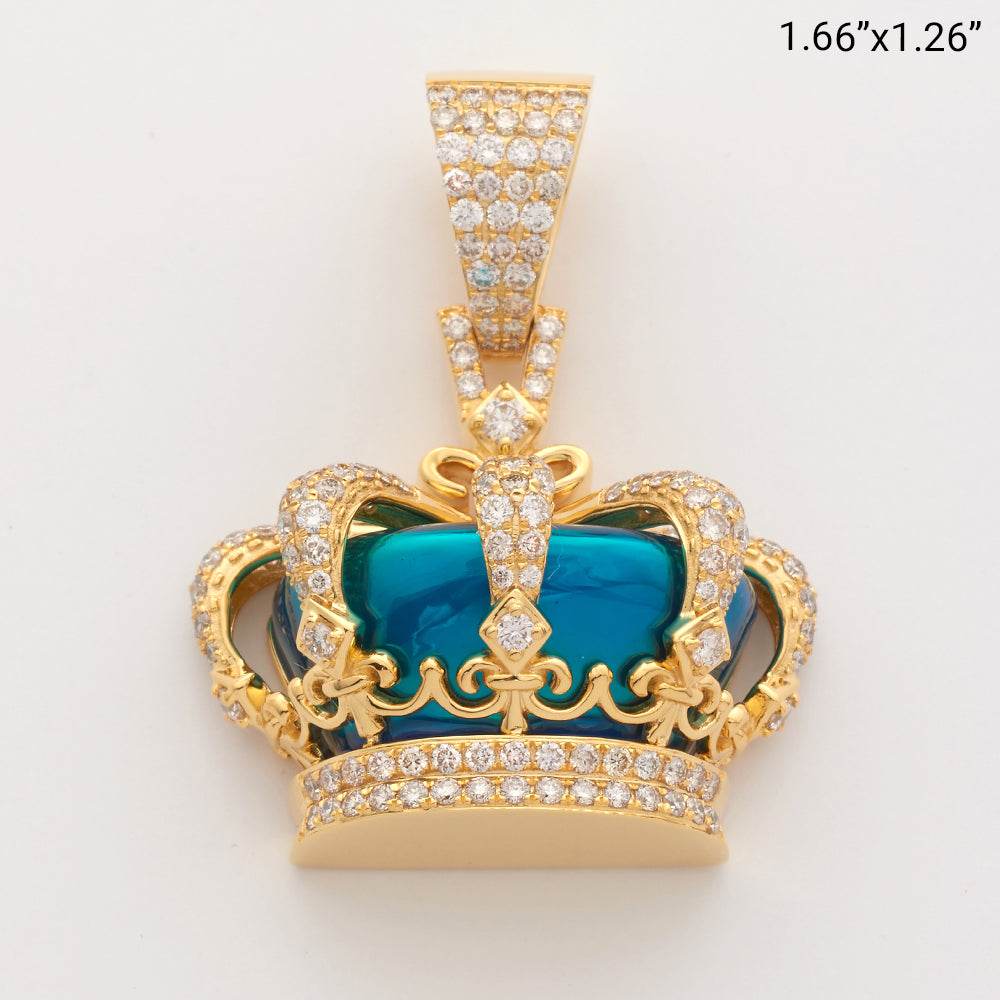 10KY 2.85CTW DIAMOND CROWN PENDANT - Norma's Jewelry