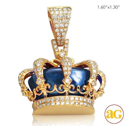 10KY 2.85CTW DIAMOND CROWN PENDANT - Norma's Jewelry