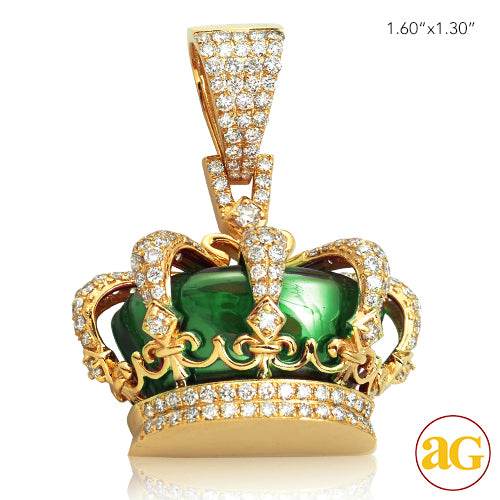 10KY 2.85CTW DIAMOND CROWN PENDANT - Norma's Jewelry