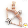 14KR+W 2.00CTW DIAMOND BOW AND ARROW PENDANT - Norma's Jewelry