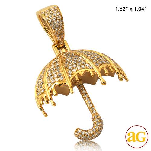 10KY 1.35CTW DIAMOND DRIPPING UMBRELLA PENDANT - Norma's Jewelry