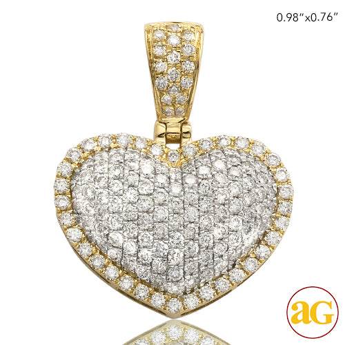 14KY 1.35CTW DIAMOND BUBBLE HEART PENDANT - Norma's Jewelry