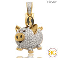 10KY 1.00CTW DIAMOND PIGGY BANK PENDANT - Norma's Jewelry