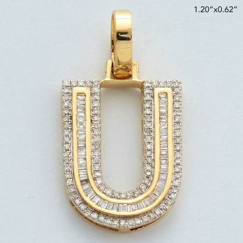10KY 0.45CTW BAGUETTE DIAMOND INITIAL PENDANT - Norma's Jewelry