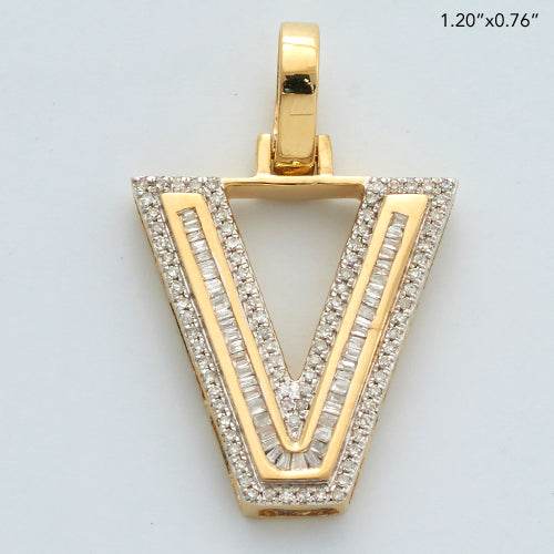 10KY 0.45CTW BAGUETTE DIAMOND INITIAL PENDANT - Norma's Jewelry