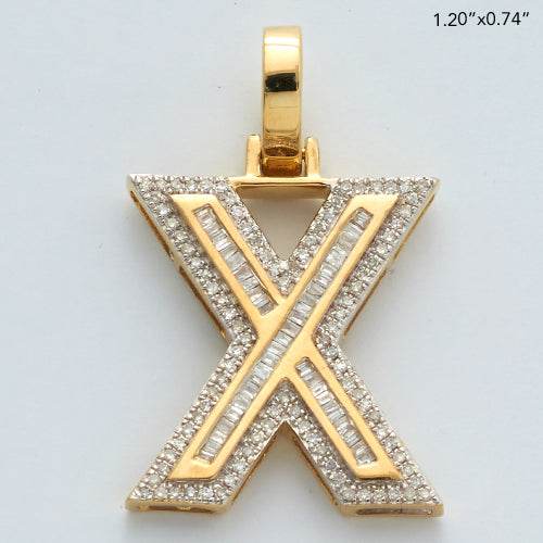 10KY 0.40CTW BAGUETTE DIAMOND INITIAL PENDANT - Norma's Jewelry