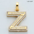10KY 0.55CTW BAGUETTE DIAMOND INITIAL PENDANT - Norma's Jewelry