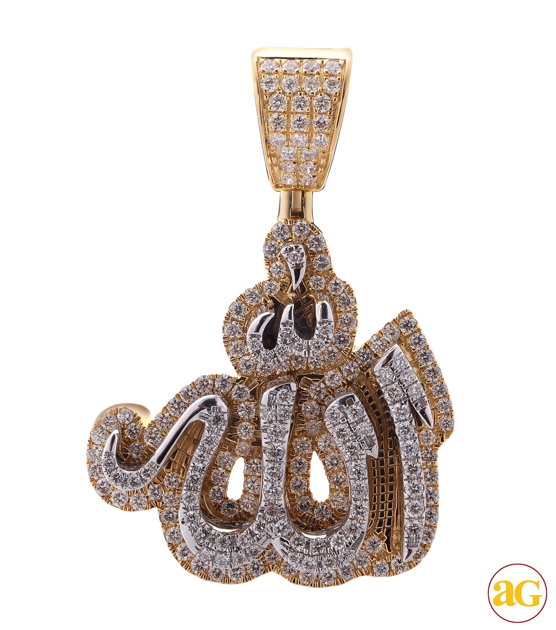 10KY+W 2.30CTW DIAMOND 3-D ALLAH PENDANT - Norma's Jewelry
