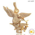 10KY 2.50CTW DIAMOND ST. MICHAEL SLAYING DEVIL - Norma's Jewelry